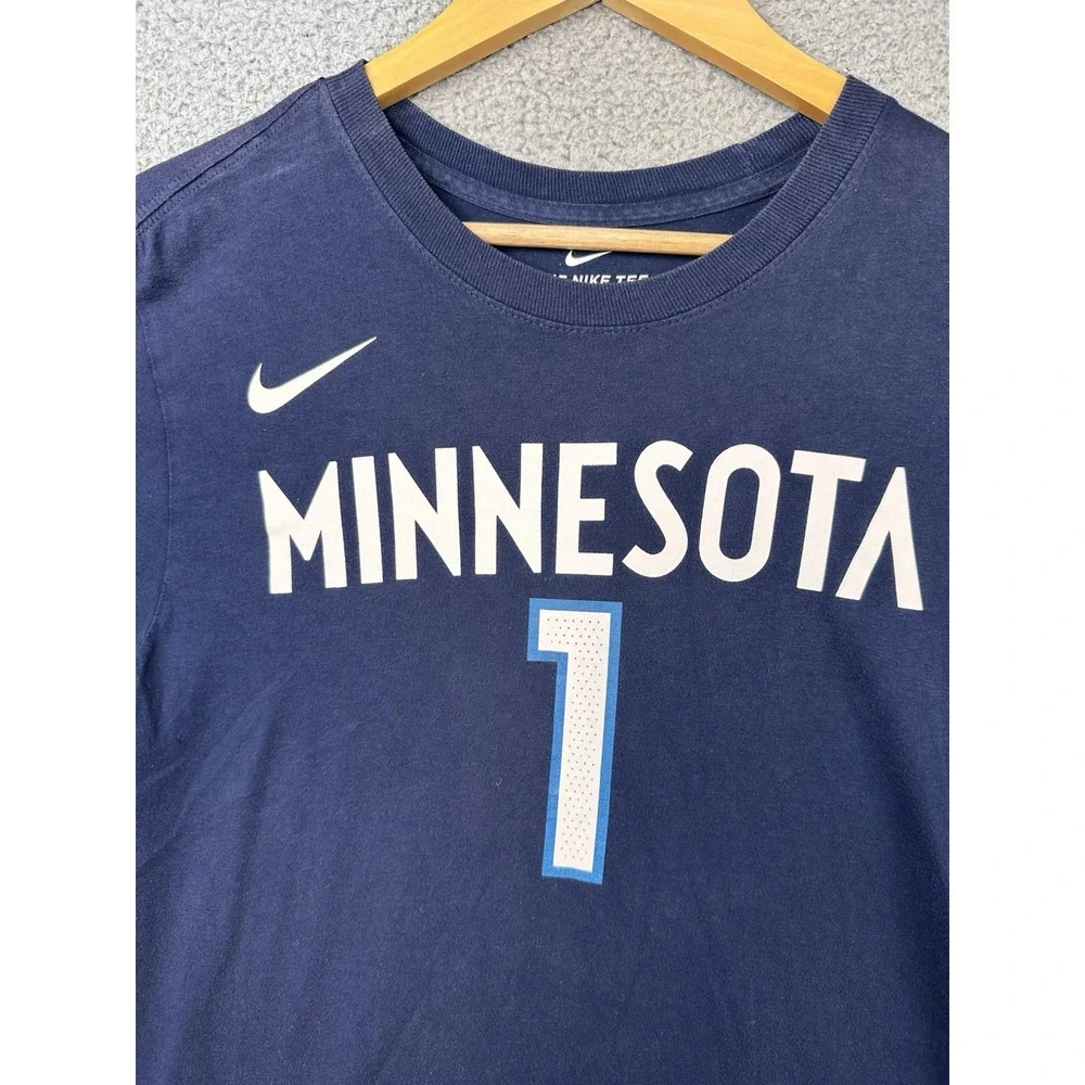 Anthony Edwards #1 Minnesota Timberwolves T Shirt Adult Small Blue - Picture 2 of 8